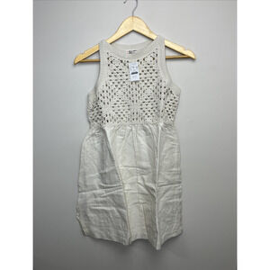 J Crew Girls Crochet Combo Dress Large Natural Tan Cotton Boho Summer